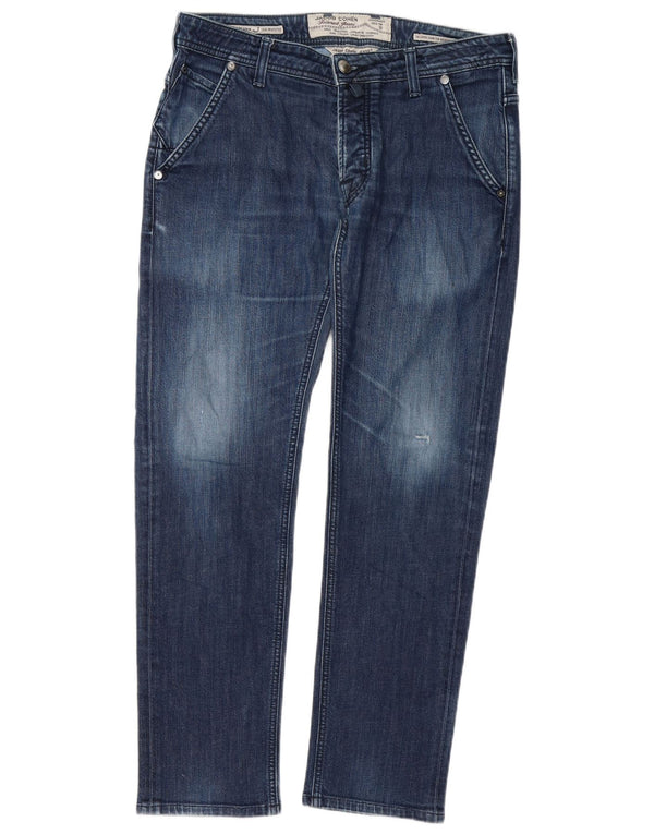Jacob Cohen Herre Straight Jeans W34 L30 Blå Bomuld