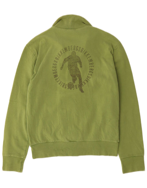 Bikkembergs Mens Graphic Tracksuit Top Jacket Medium Green Cotton