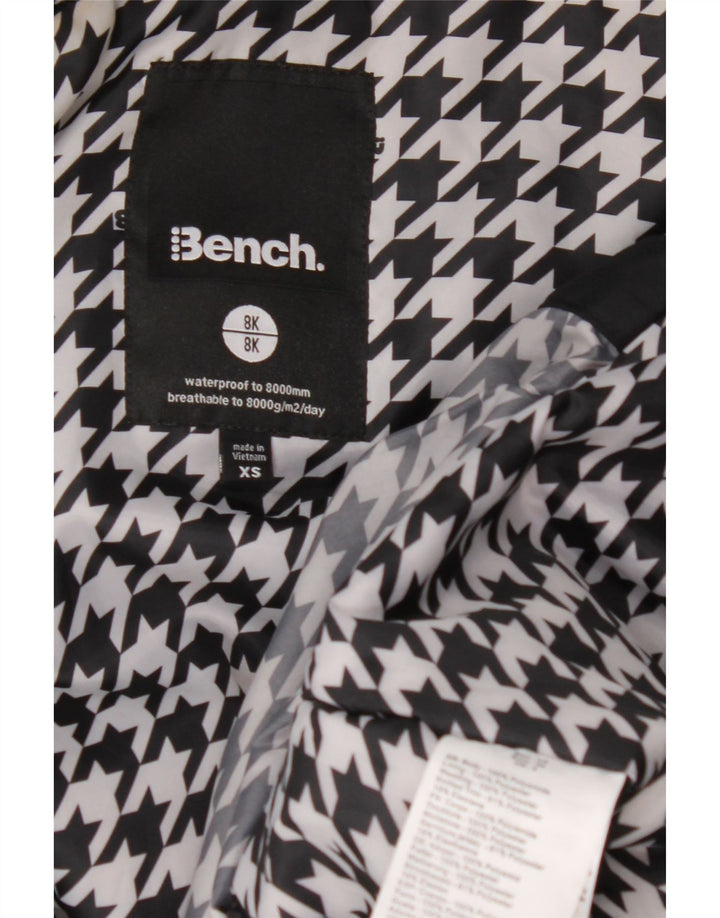 BENCH Womens Oversized Hooded Windbreaker Jacket UK 6 XS Black Polyamide
