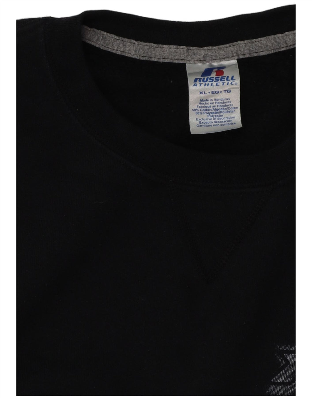 RUSSELL ATHLETIC Herre Grafisk Sweatshirt Jumper XL Sort Bomuld