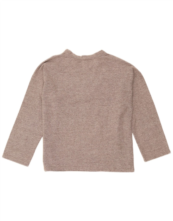 Zara Dame Trafaluc Oversized Top Langærmet UK 10 Small Brown Flecked