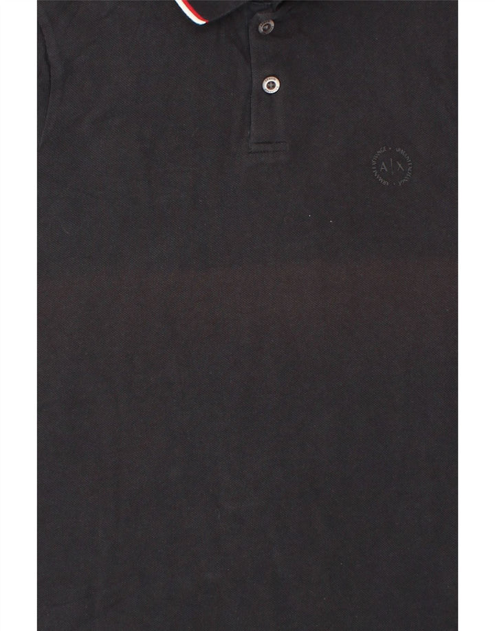 ARMANI EXCHANGE Mens Polo Shirt Small Black Cotton Vintage Armani Exchange and Second-Hand Armani Exchange from Messina Hembry 