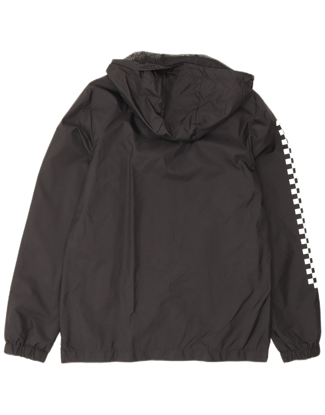 Vans Herre grafisk regnjakke med hætte UK 36 Lille sort geometrisk nylon