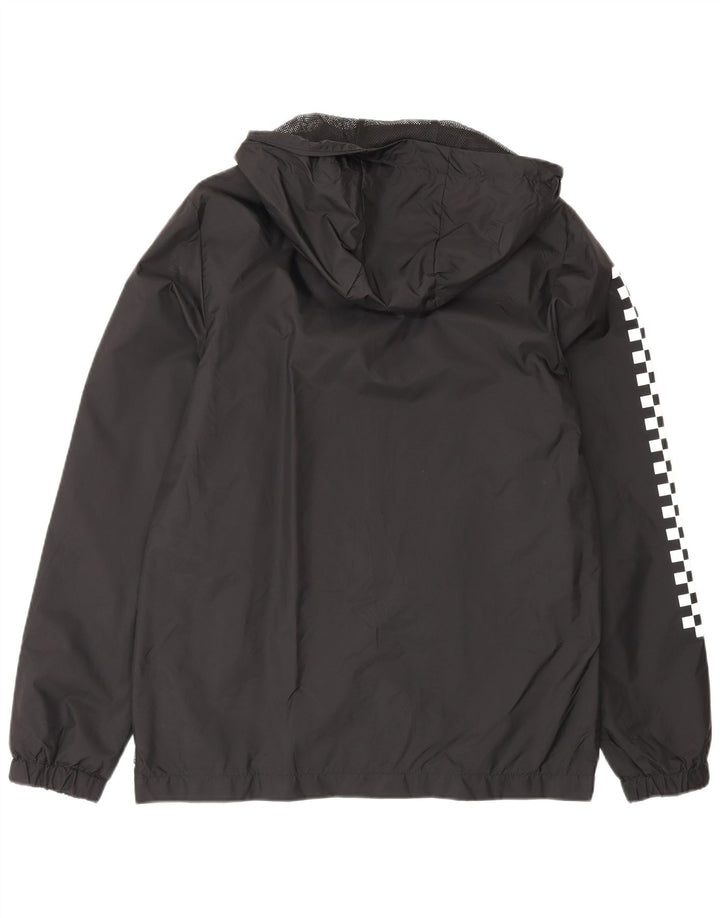 Vans Herre grafisk regnjakke med hætte UK 36 Lille sort geometrisk nylon