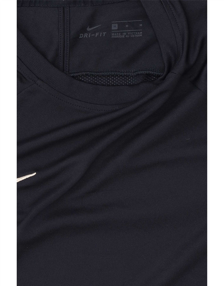 Nike Herre Dri Fit T-shirt Top Medium Navy Blue Colourblock