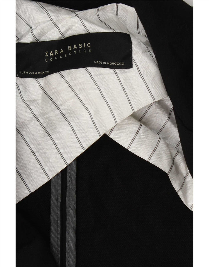 Zara Dame Blazer Jacket UK 14 Medium Sort Polyester