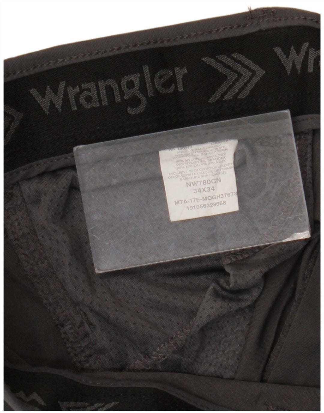 WRANGLER Straight Cargo bukser til mænd W34 L34 Grå nylon