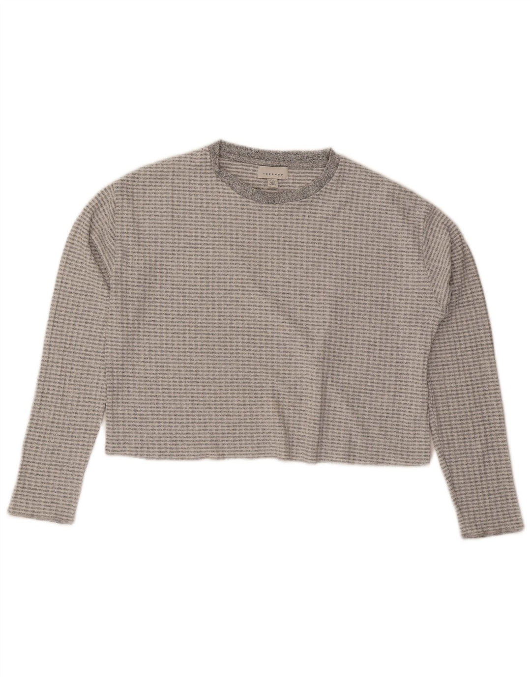 Topshop Dame Crop Top Langærmet UK 14 Medium Grey Polyester