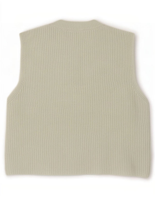 Zara Womens Crop Vest Tank Top UK 10 Small Green Cotton
