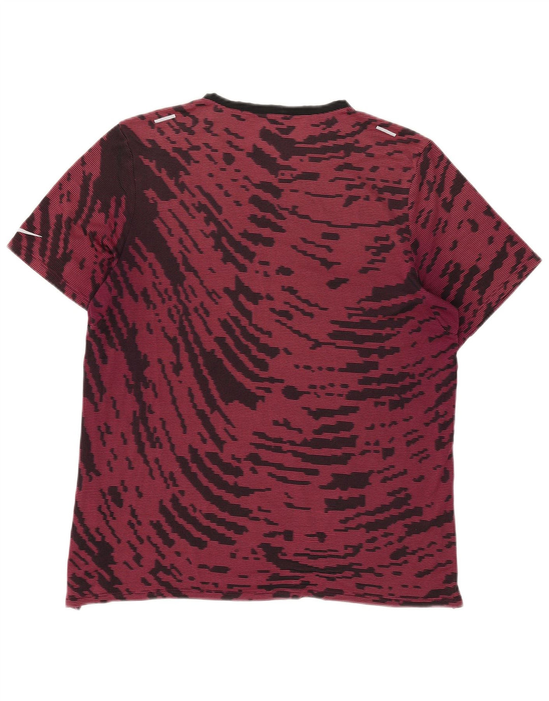 Nike Herre Dri Fit T-shirt Top Large Burgundy Tie Dye Polyester