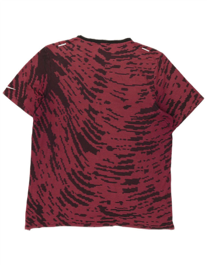 Nike Herre Dri Fit T-shirt Top Large Burgundy Tie Dye Polyester