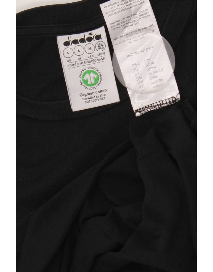 Diadora Herre T-Shirt Top Stor Sort Bomuld