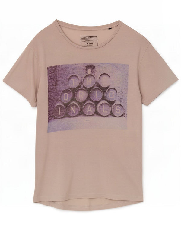 Jack & Jones Herre grafisk T-shirt Top mellemgrå