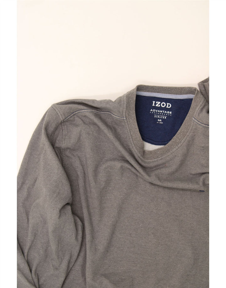 IZOD Mens Sweatshirt Jumper 2XL Grey Polyester Vintage Izod and Second-Hand Izod from Messina Hembry 