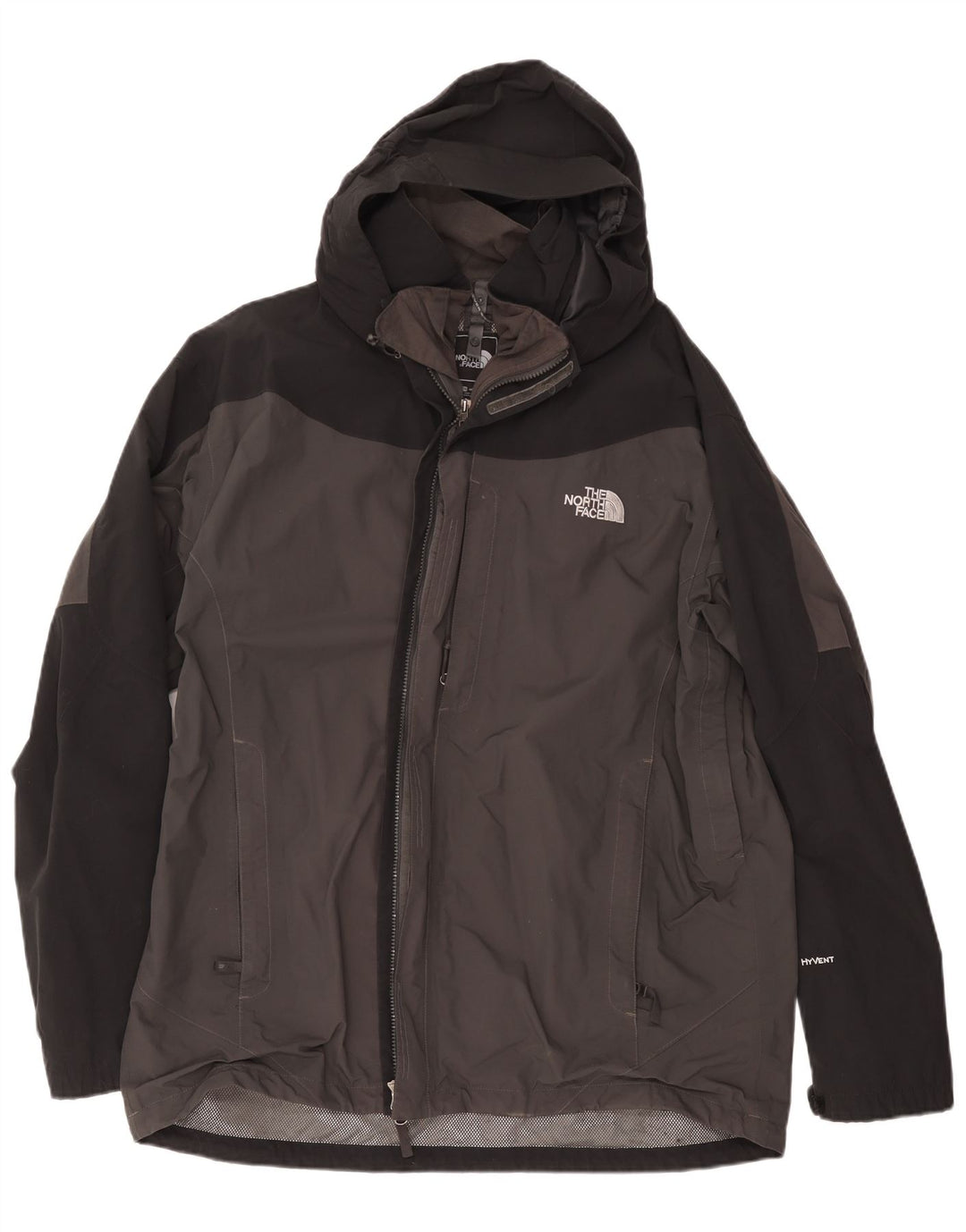 The North Face Regnjakke med hætte til mænd UK 44 2XL Grå Colourblock Polyester