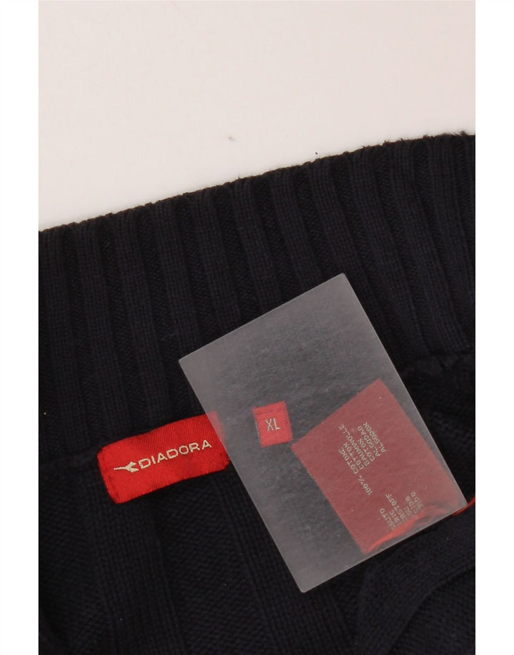 Diadora herre cardigan sweater XL marineblå bomuld