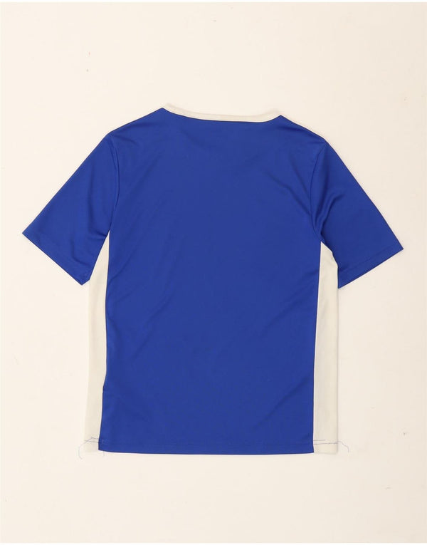Adidas Boys Climalite T-Shirt Top 11-12 år Medium Blue Colourblock