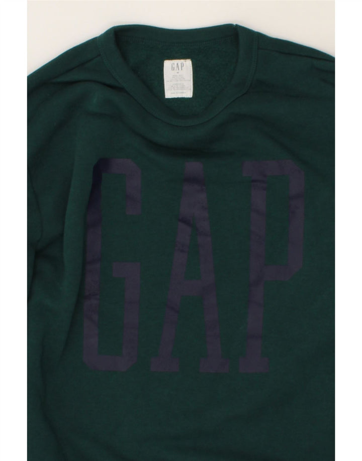 GAP Womens Graphic Sweatshirt Jumper UK 14 Medium Green Cotton Vintage Gap and Second-Hand Gap from Messina Hembry 