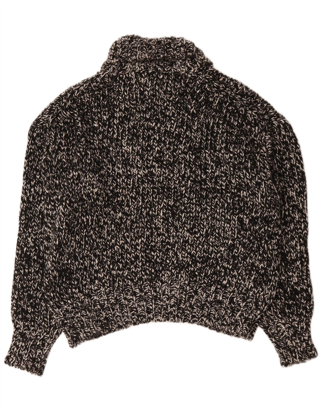 Zara Dame Oversized Roll Neck sweater UK 10 Small Black Flecked