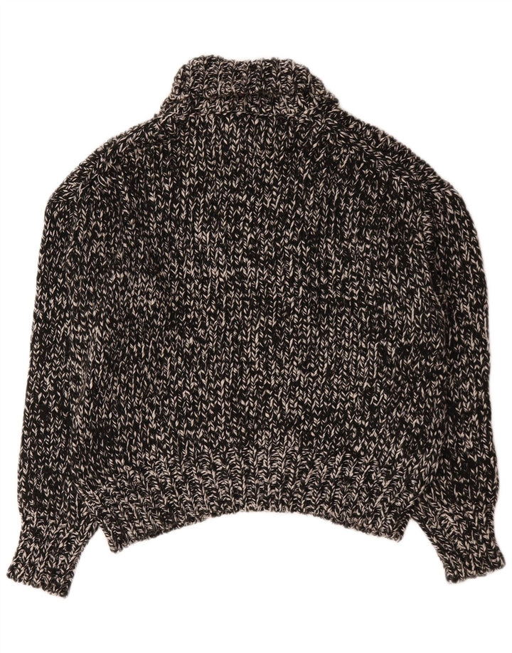Zara Dame Oversized Roll Neck sweater UK 10 Small Black Flecked