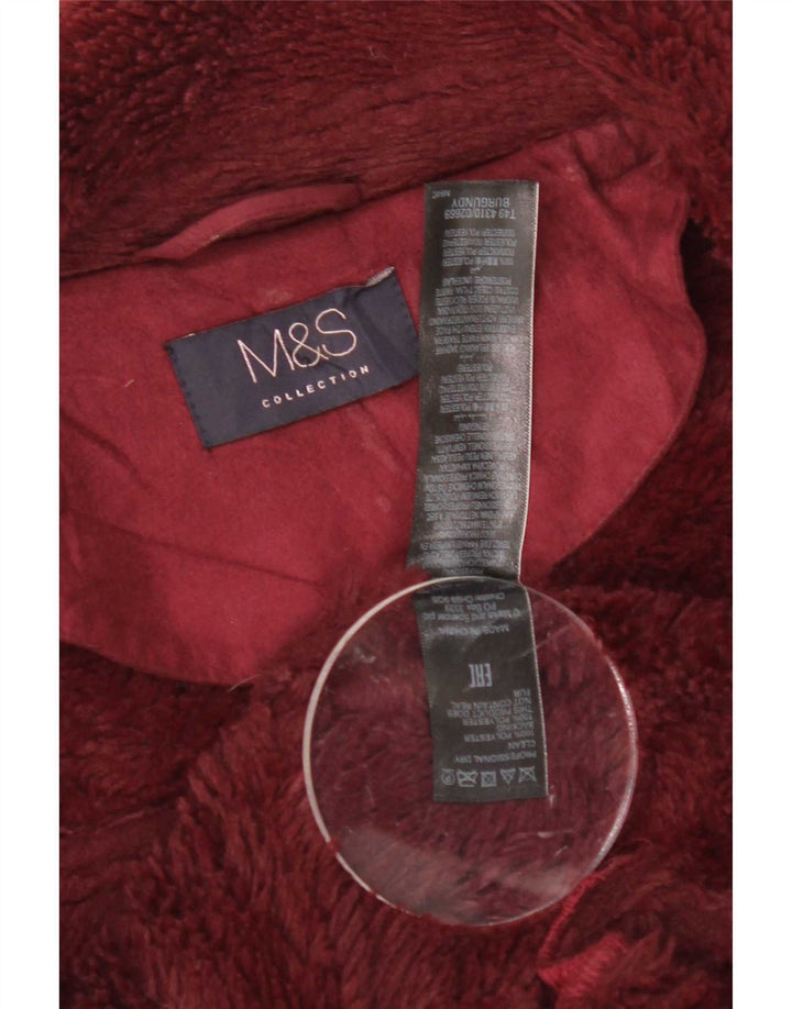 Marks & Spencer Sherpajakke til kvinder UK 10 Small Bourgogne Polyester