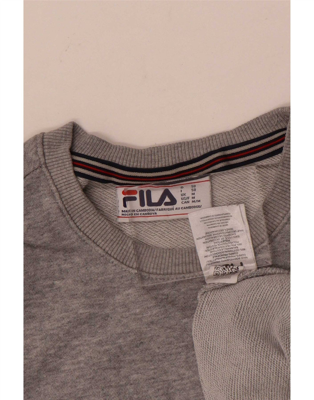 Fila Herre Grafisk Sweatshirt Jumper Medium Grå Bomuld