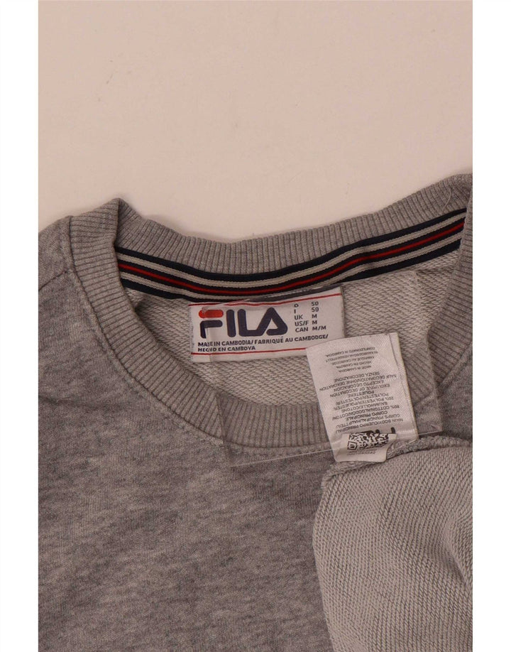 Fila Herre Grafisk Sweatshirt Jumper Medium Grå Bomuld