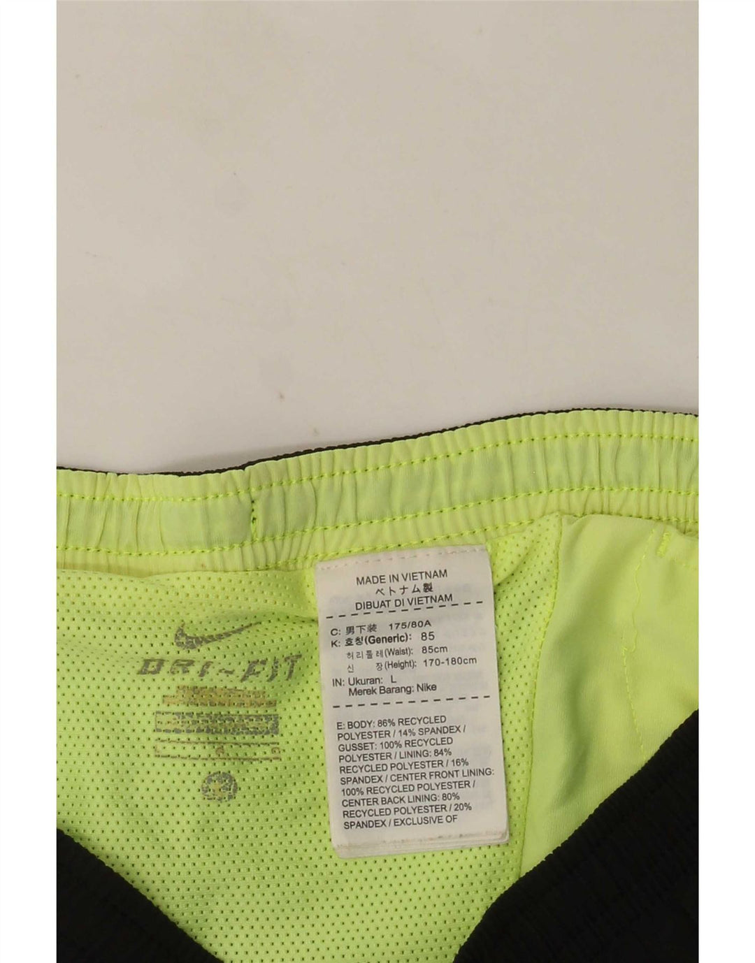 Nike Dame Dri Fit Sport Shorts UK 14 Large Black Polyester