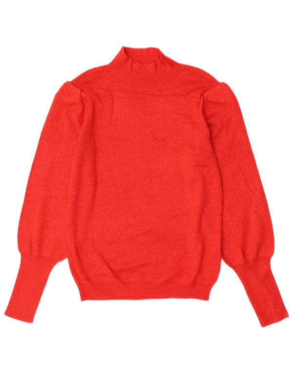 Marks & Spencer Dame Turtle Neck Jumper Sweater UK 8 Small Red Viscose