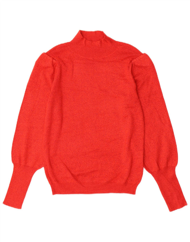 Marks & Spencer Dame Turtle Neck Jumper Sweater UK 8 Small Red Viscose
