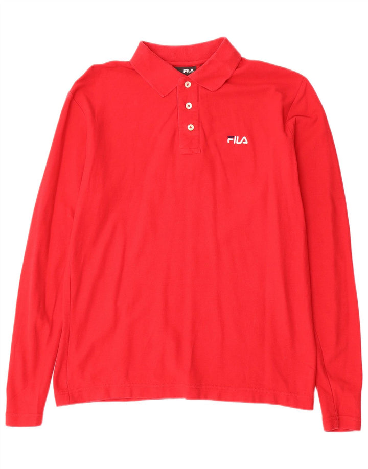 Fila Langærmet Polo Shirt til mænd Lille rød bomuld
