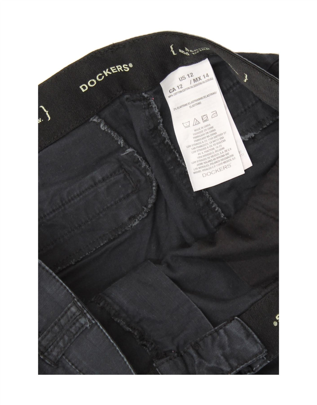 DOCKERS Womens Casual Shorts US 12 Large W34  Black Cotton Vintage Dockers and Second-Hand Dockers from Messina Hembry 
