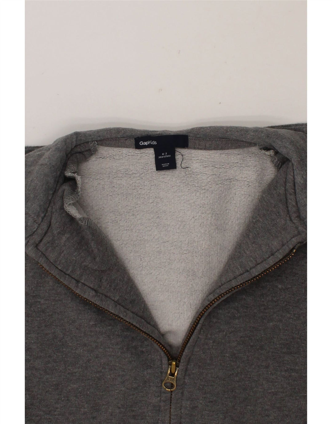 GAP Boys Zip Hoodie Sweater 6-7 Years Grey Cotton Vintage Gap and Second-Hand Gap from Messina Hembry 