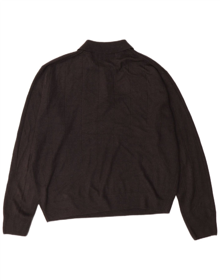 Dockers Herre Polo Neck Jumper Sweater 2XL Sort Akryl