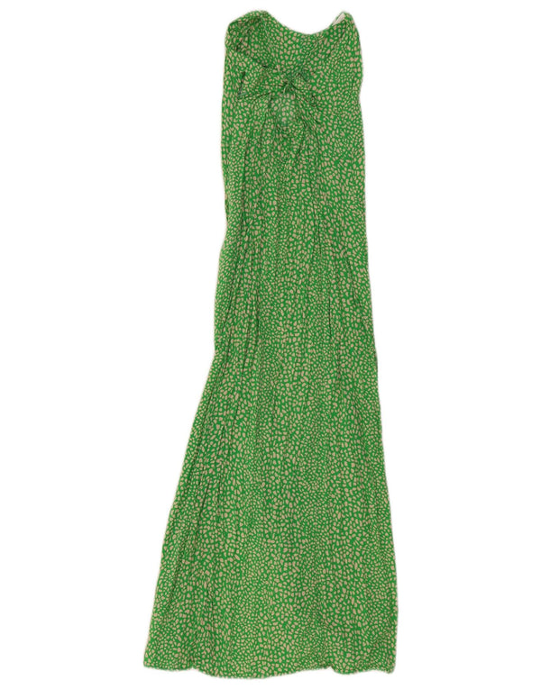 Zara Dame Maxi Dress UK 4 XS Grønt dyreprint