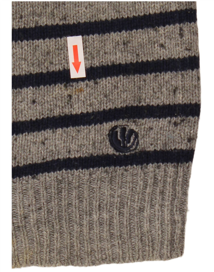 Fat Face Herre Crew Neck Jumper Sweater Medium Grå Stribet