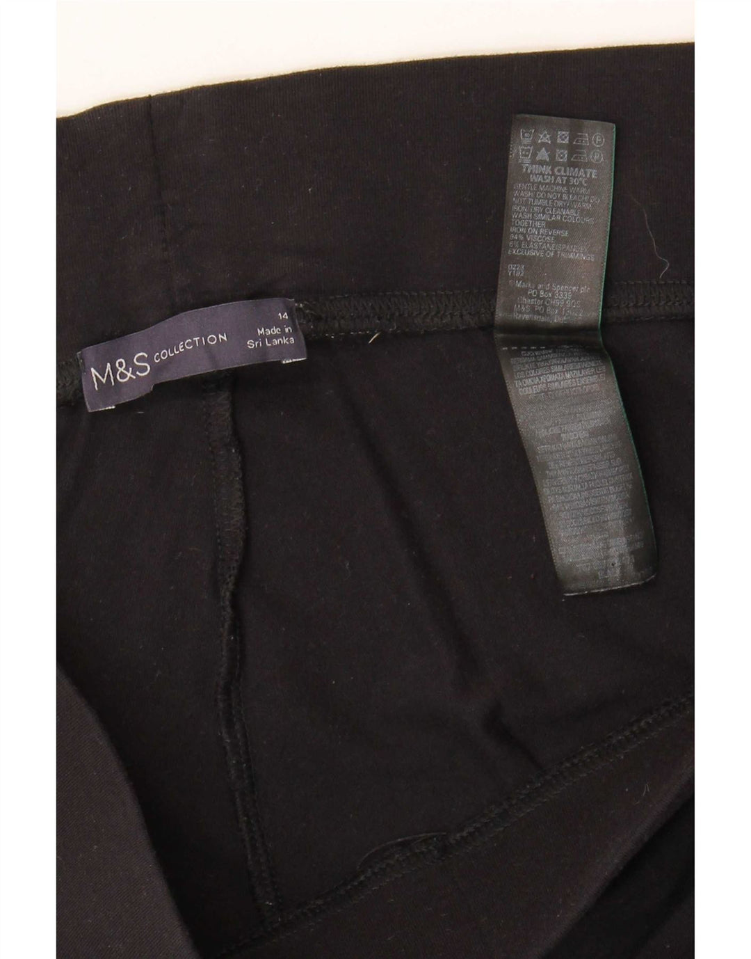 Marks & Spencer Womens Crop Leggings UK 14 Large Black Viscose