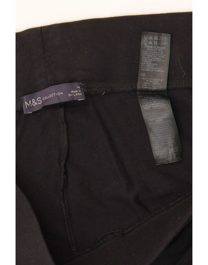 Marks & Spencer Womens Crop Leggings UK 14 Large Black Viscose
