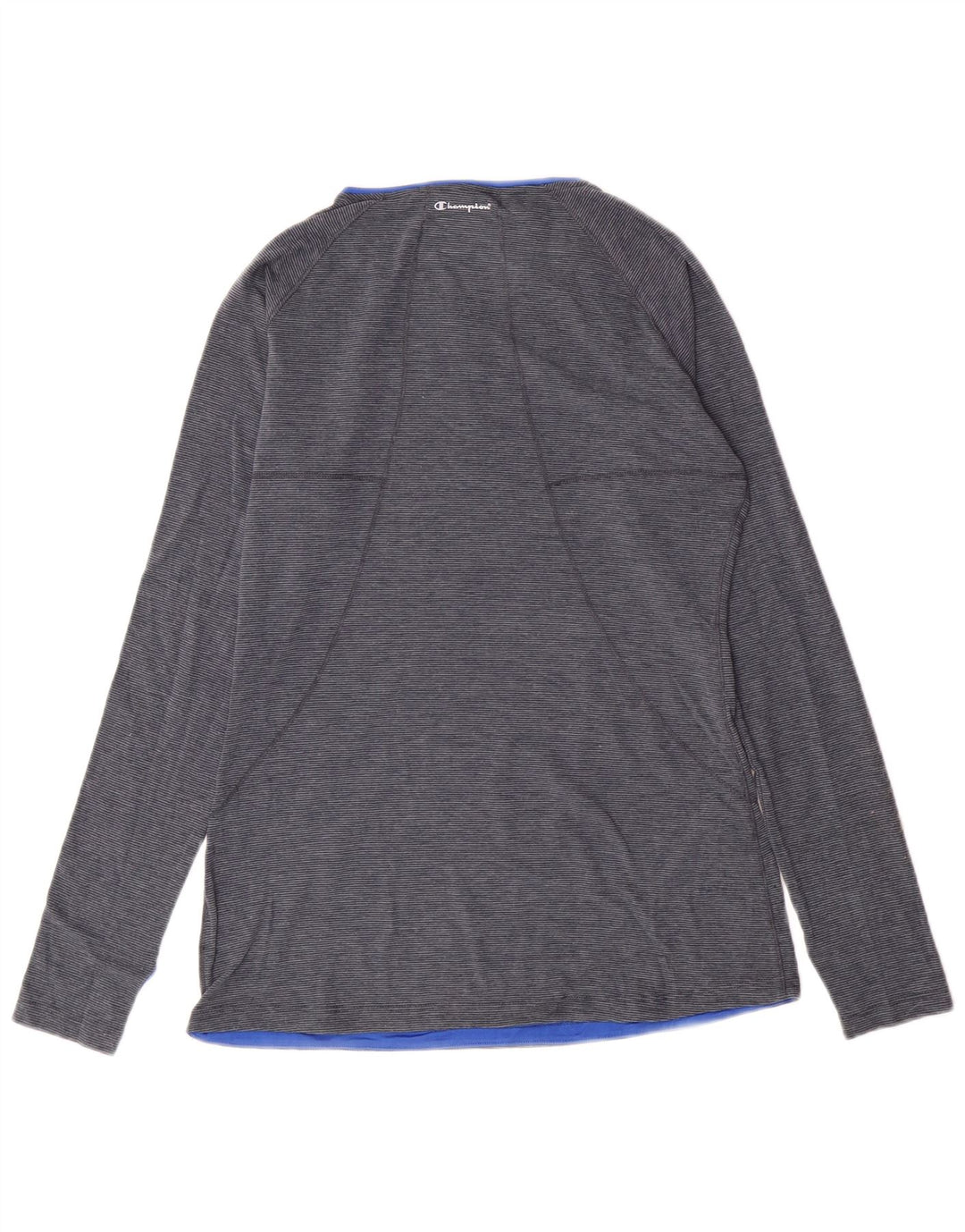 Champion Dame Top Langærmet UK 12 Medium Blue Pinstripe Polyester