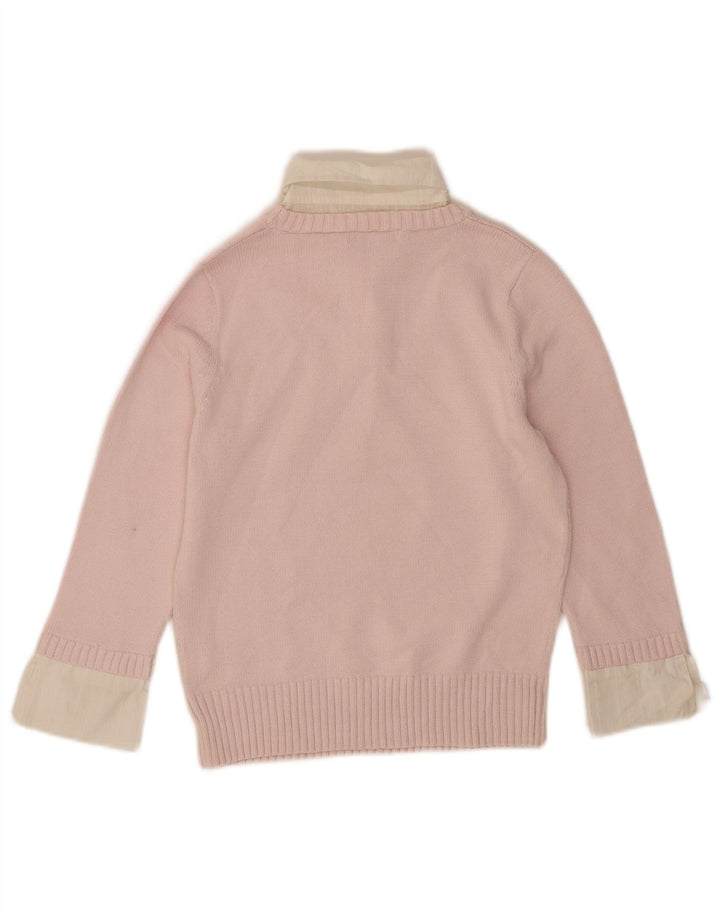 Marks & Spencer Dame Polo Neck Jumper Sweater UK 12 Medium Pink