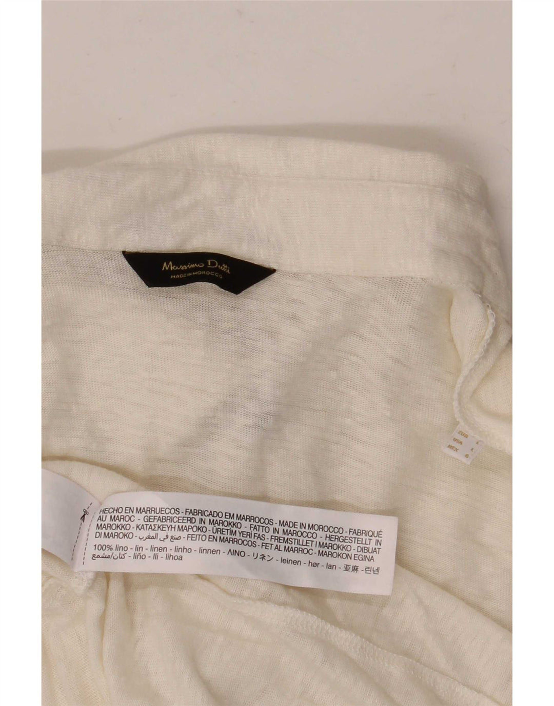Massimo Dutti Herre poloskjorte Stor Beige Flecked Linned