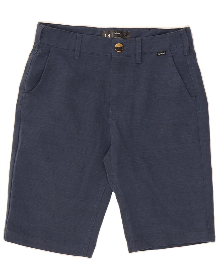 HURLEY Boys Chino Shorts 13-14 Years W26 Navy Blue Polyester Vintage Hurley and Second-Hand Hurley from Messina Hembry 
