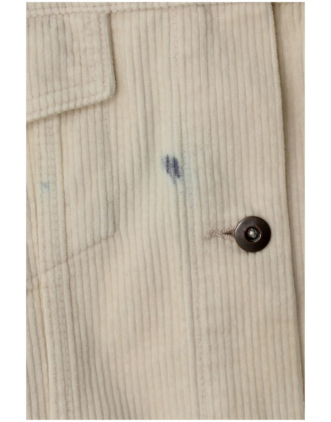 Zara Dame Oversized Corduroy Jacket UK 10 Small Off White Bomuld