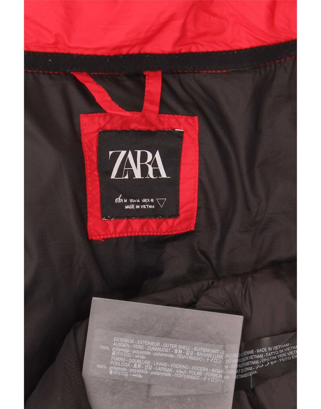 Zara Polstret Herrejakke UK 38 Medium Rød Polyamid