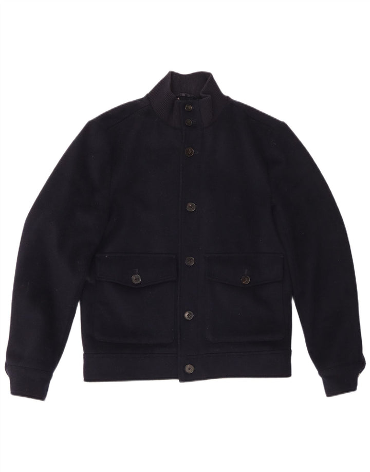 Reiss Herre Bomber Jacket UK 36 Small Navy Blue Wool
