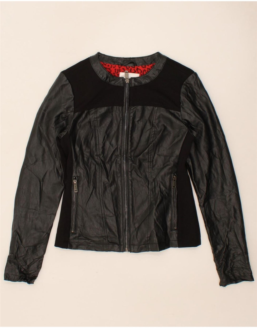 GAS Womens Leather Jacket IT  38 XS Black Vintage Gas and Second-Hand Gas from Messina Hembry 