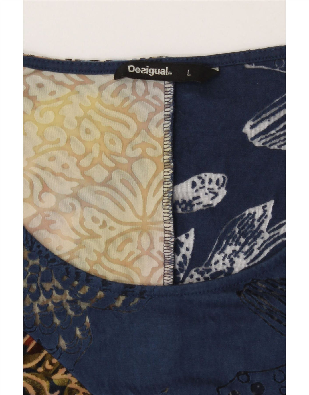 Desigual Womens Oversized Top 3/4 ærme UK 16 Large Multicolored Floral