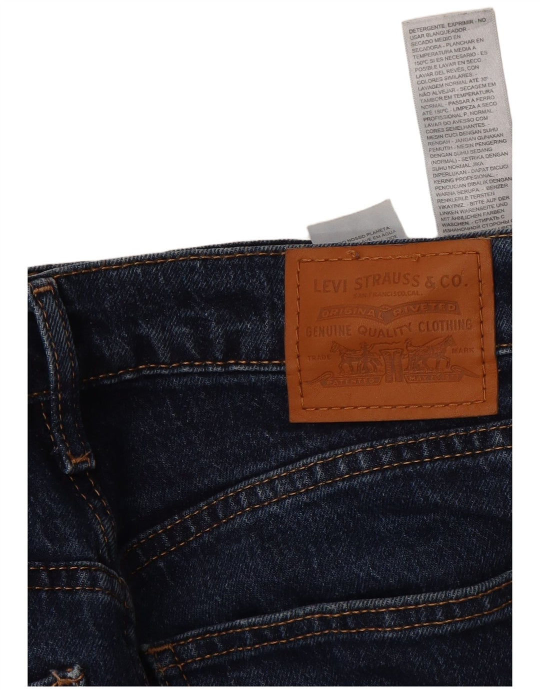 Levi's Dame Højtaljede Slim Straight Jeans W28 L29 Blå Bomuld