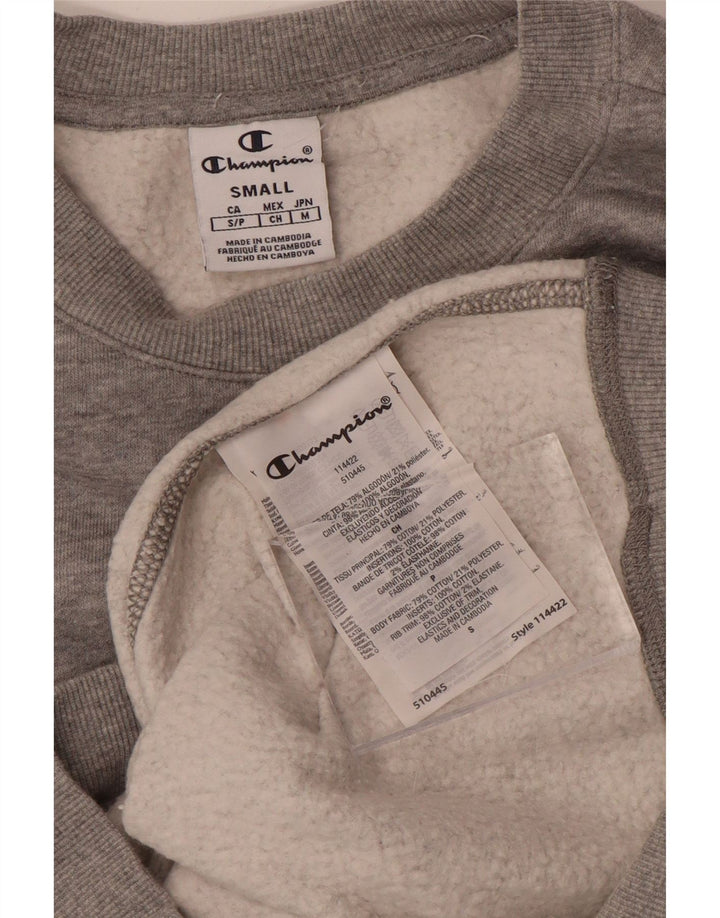Champion Dame Sweatshirt Jumper UK 10 Lille Grå Bomuld