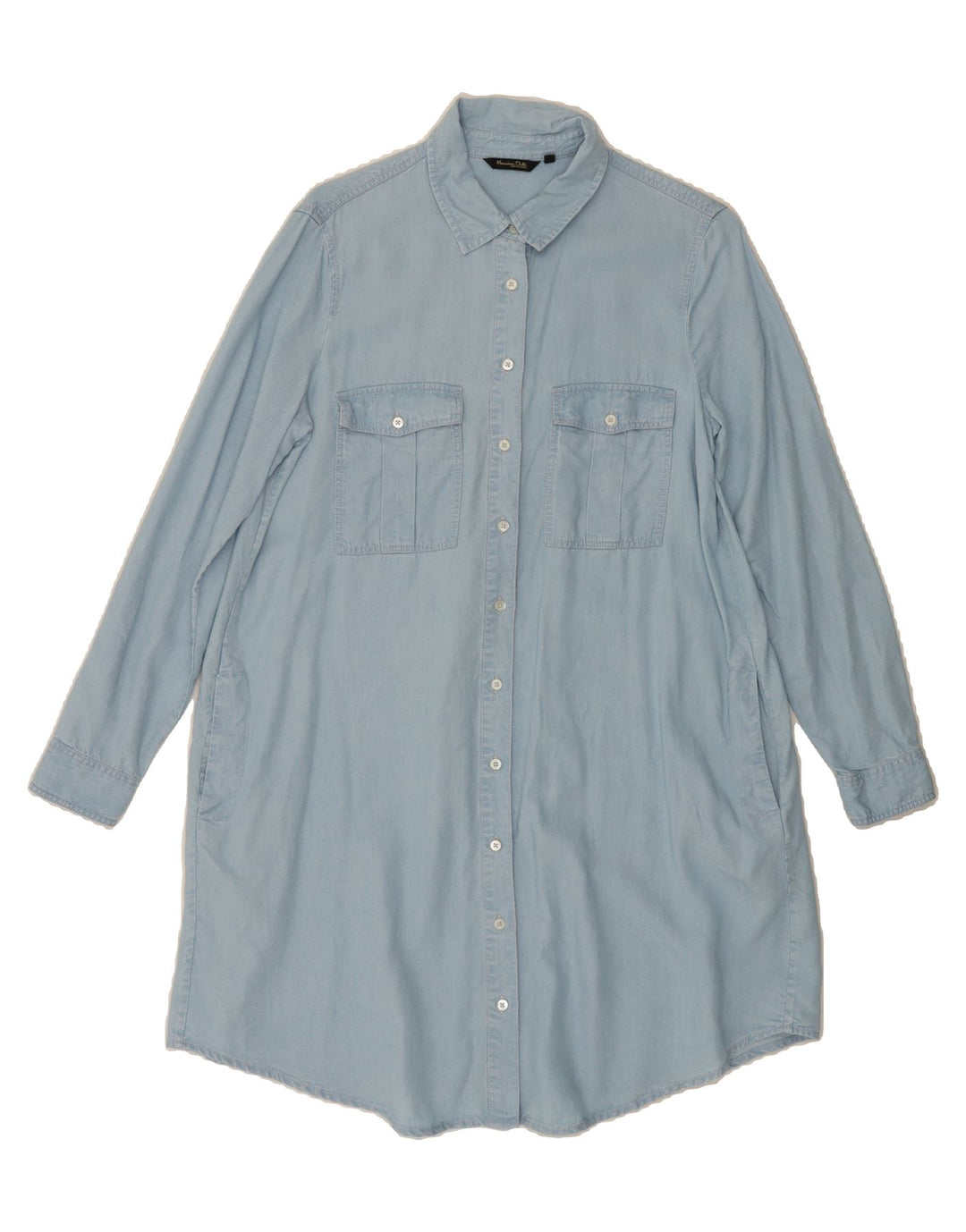MASSIMO DUTTI Womens Long Sleeve Denim Dress EU 40 Medium Blue Vintage Massimo Dutti and Second-Hand Massimo Dutti from Messina Hembry 